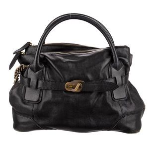 Burberry Large Leather Larsen Tote Shoulder Bag Hobo Bag Satchel